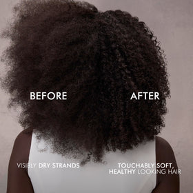 Before and after hair using Nexxus Humectress demonstrating smoother shine