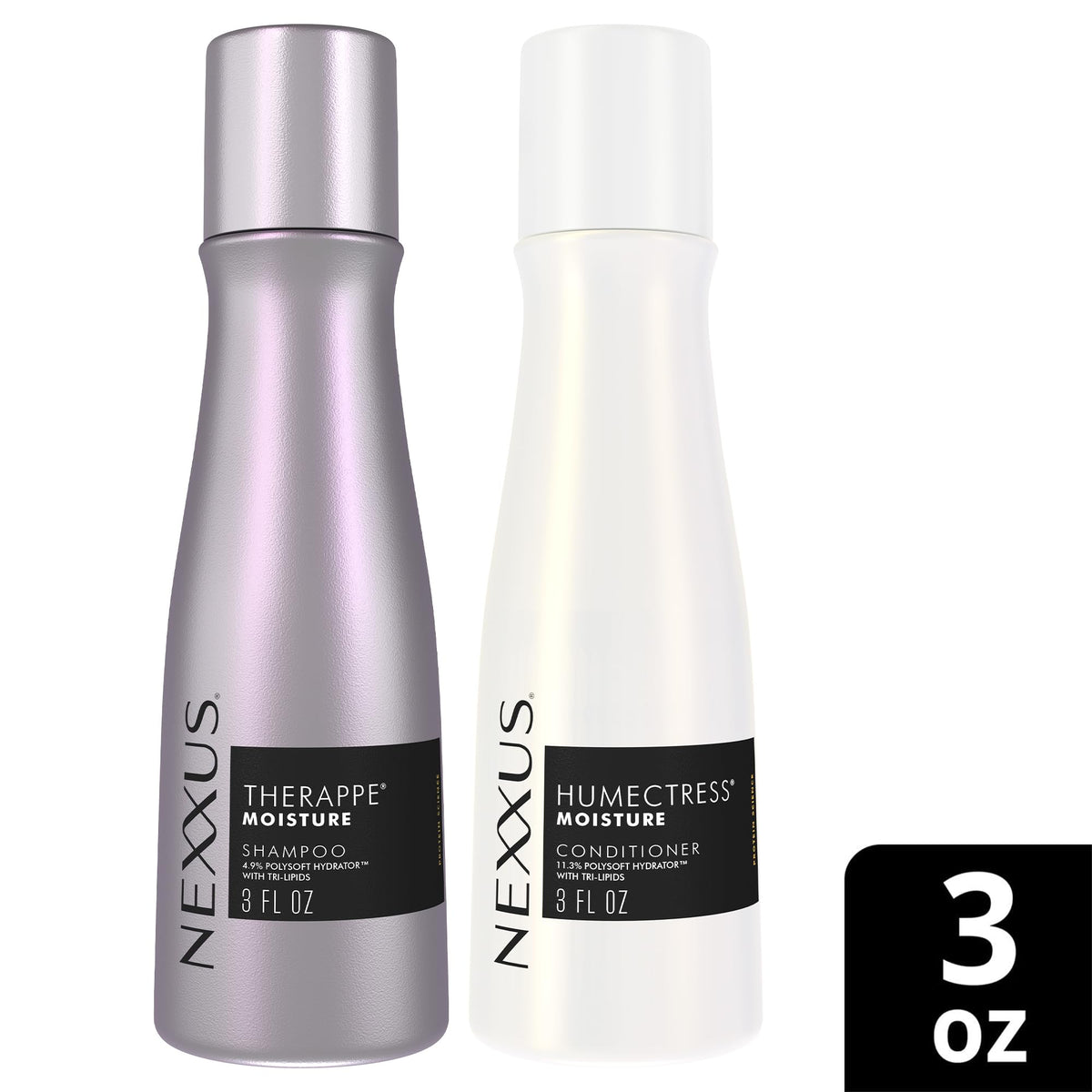 Nexxus Humectress conditioner creamy pour demonstrating rich hydration