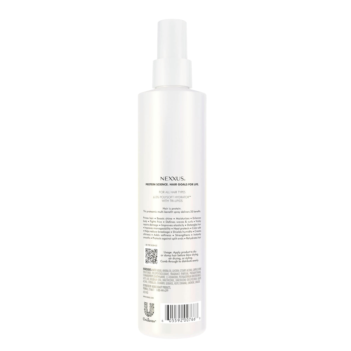 Nexxus Humectress nozzle spray action dispersing fine mist for even coverage