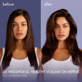 Nexxus label detail highlighting magnitube volumizer technology and key benefits