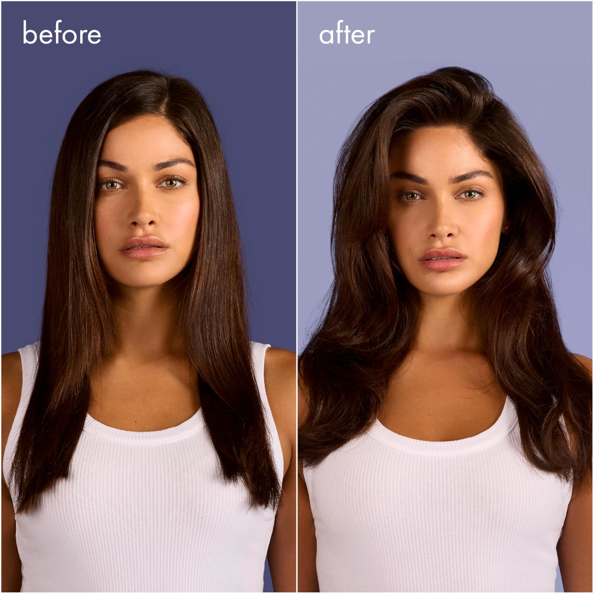 Nexxus volumizing foam dispensed in hand showing airy, non-sticky foam
