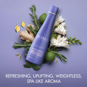 Nexxus foamy shampoo texture demonstrating lightweight cushion