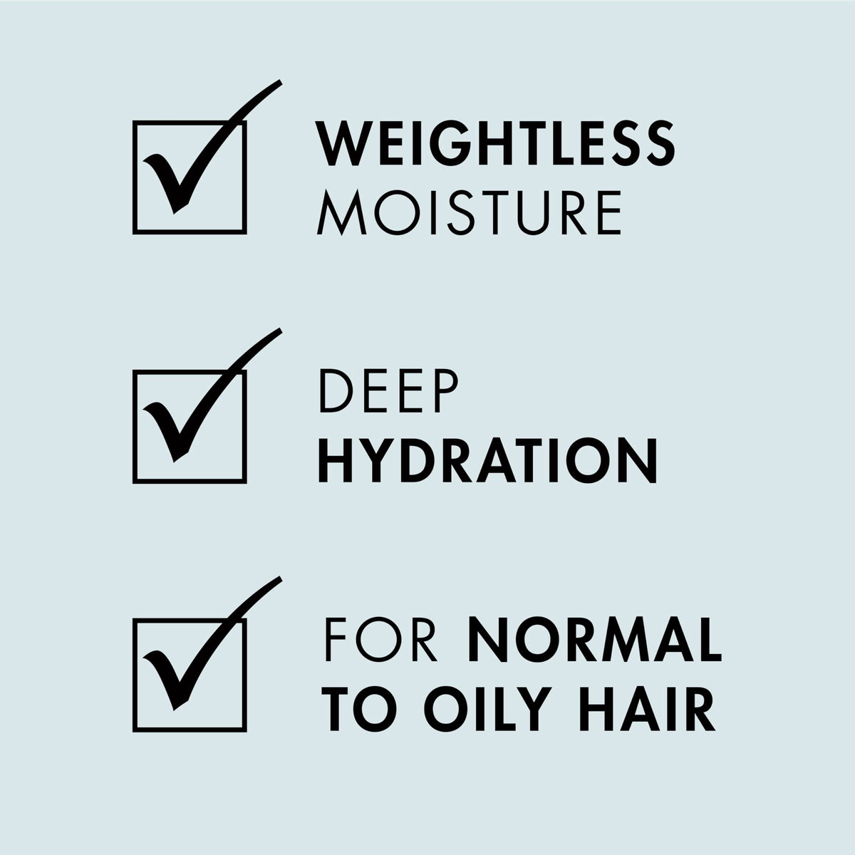 Nexxus Hydralight bottle next to hand showing 13.5 oz scale and travel-friendly size