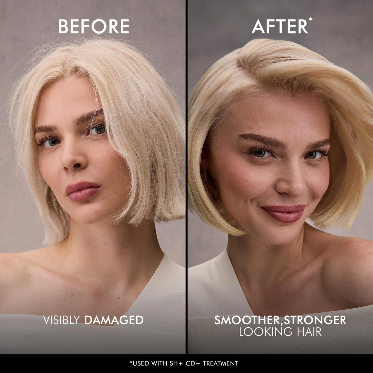 Nexxus KERAPHIX before and after hair showing improved strength and shine