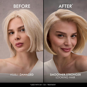 Nexxus KERAPHIX before and after hair showing improved strength and shine