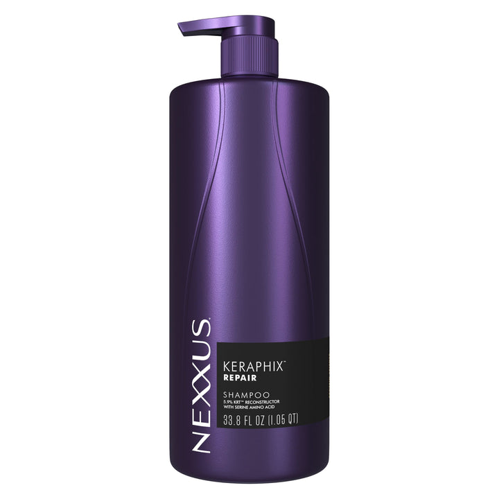 Nexxus KERAPHIX front bottle showing label and benefit for repairing hair