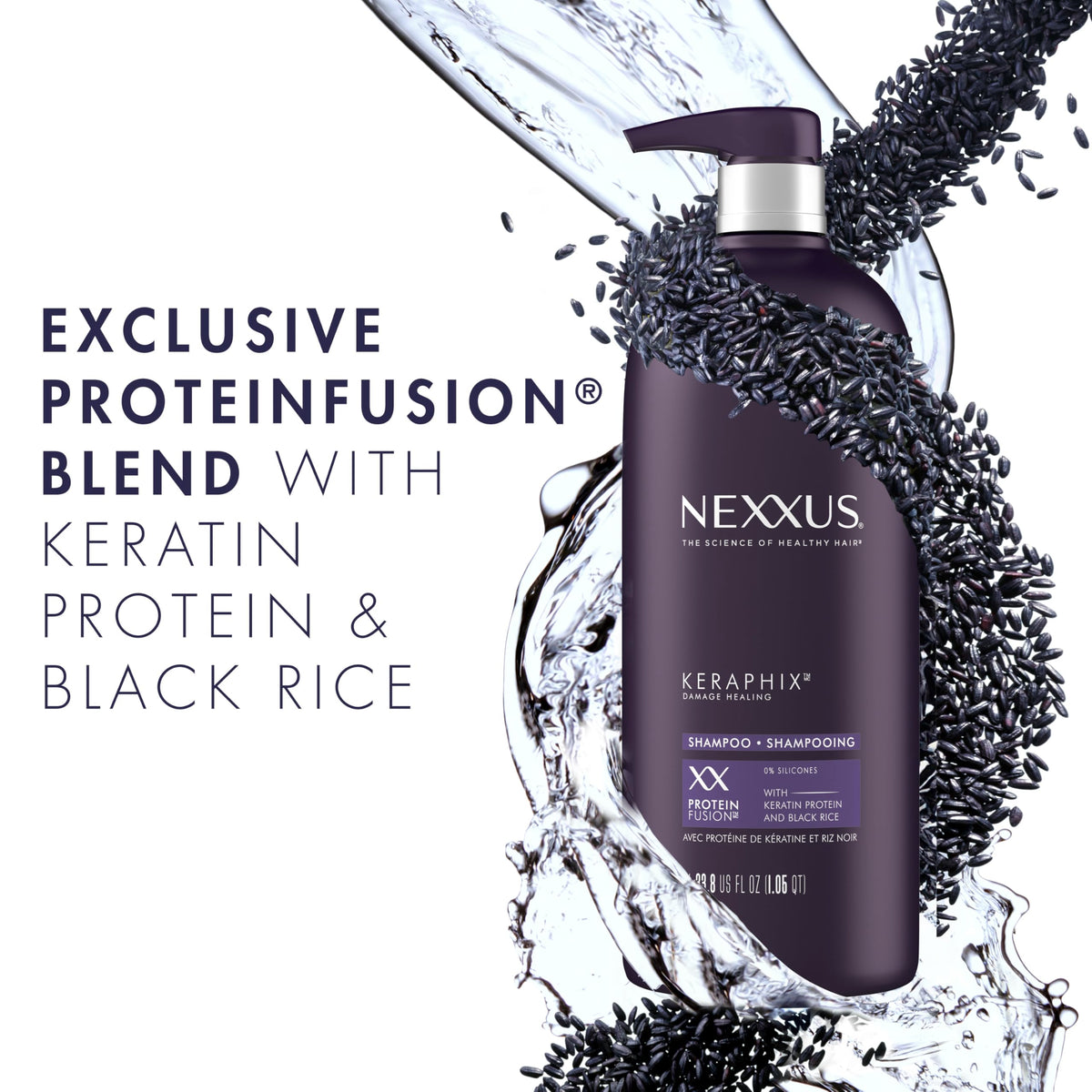 Nexxus Keraphix hair masque jar open to show creamy repair treatment