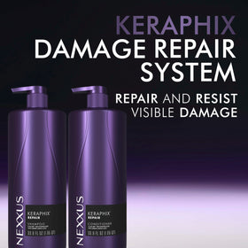 Nexxus KERAPHIX in-shower use showing smoother detangling and styling ease