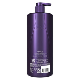 Nexxus KERAPHIX pump and label close-up highlighting keratin technology benefit