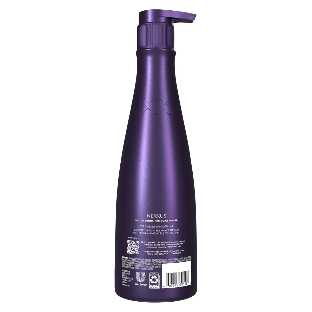 Nexxus KERAPHIX pump close-up highlighting ease of dispensing and control