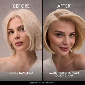 Nexxus being applied to damp hair for detangling and manageability