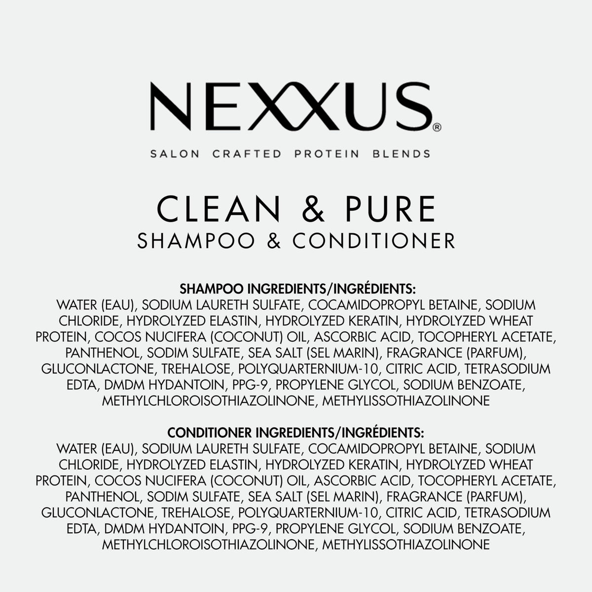 Nexxus duo on bathroom shelf representing salon-quality daily care