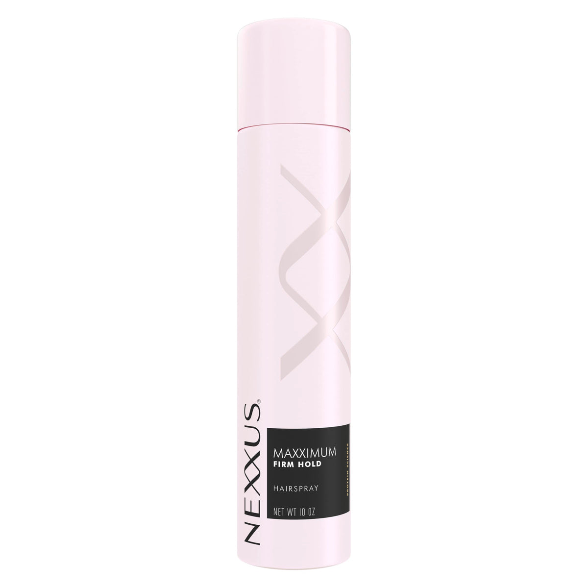 Nexxus bottle front packaging showing firm hold benefits