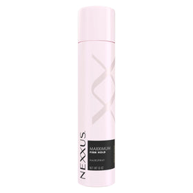 Nexxus bottle front packaging showing firm hold benefits