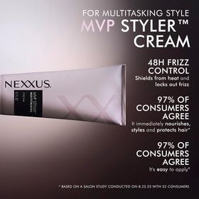 Nexxus cream used during blow-dry for heat protection and shape