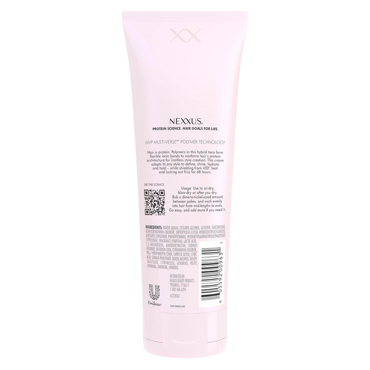 Nexxus cream texture close-up showing smooth lightweight formula