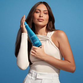 Nexxus shampoo lather closeup showing rich foam that rinses clean without buildup