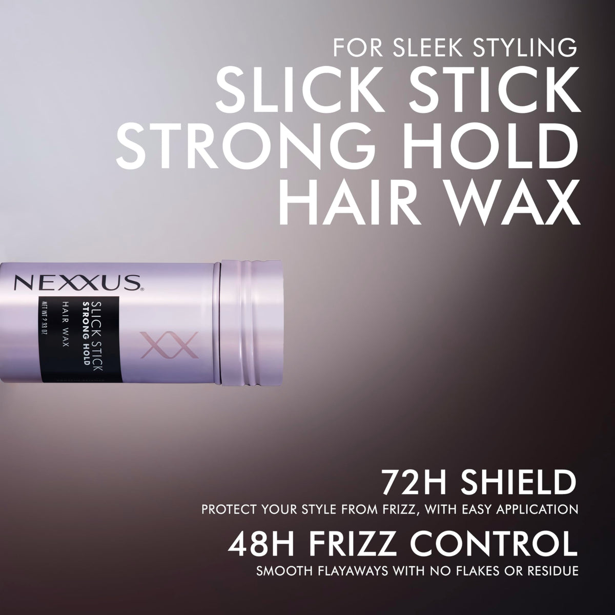 Nexxus slick stick texture close-up highlighting smooth glide benefit