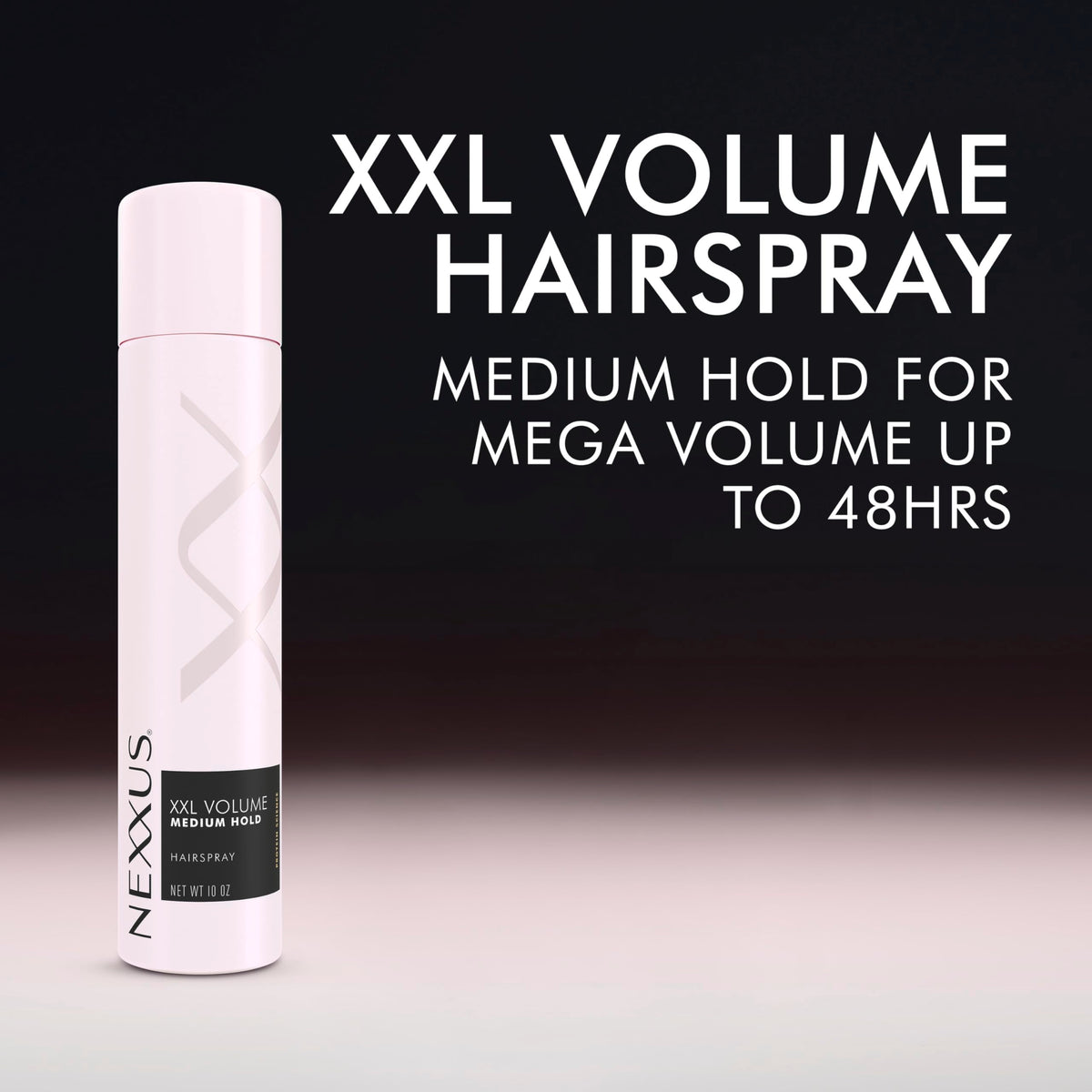 Nexxus before and after hair showing fuller volume and shine