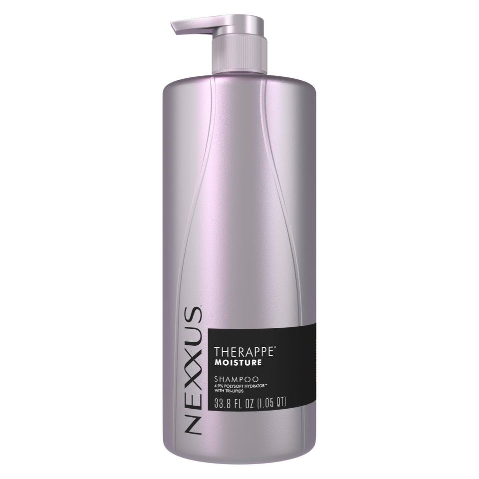 Nexxus Therappe front packaging showing large 33.8 oz bottle and brand benefits
