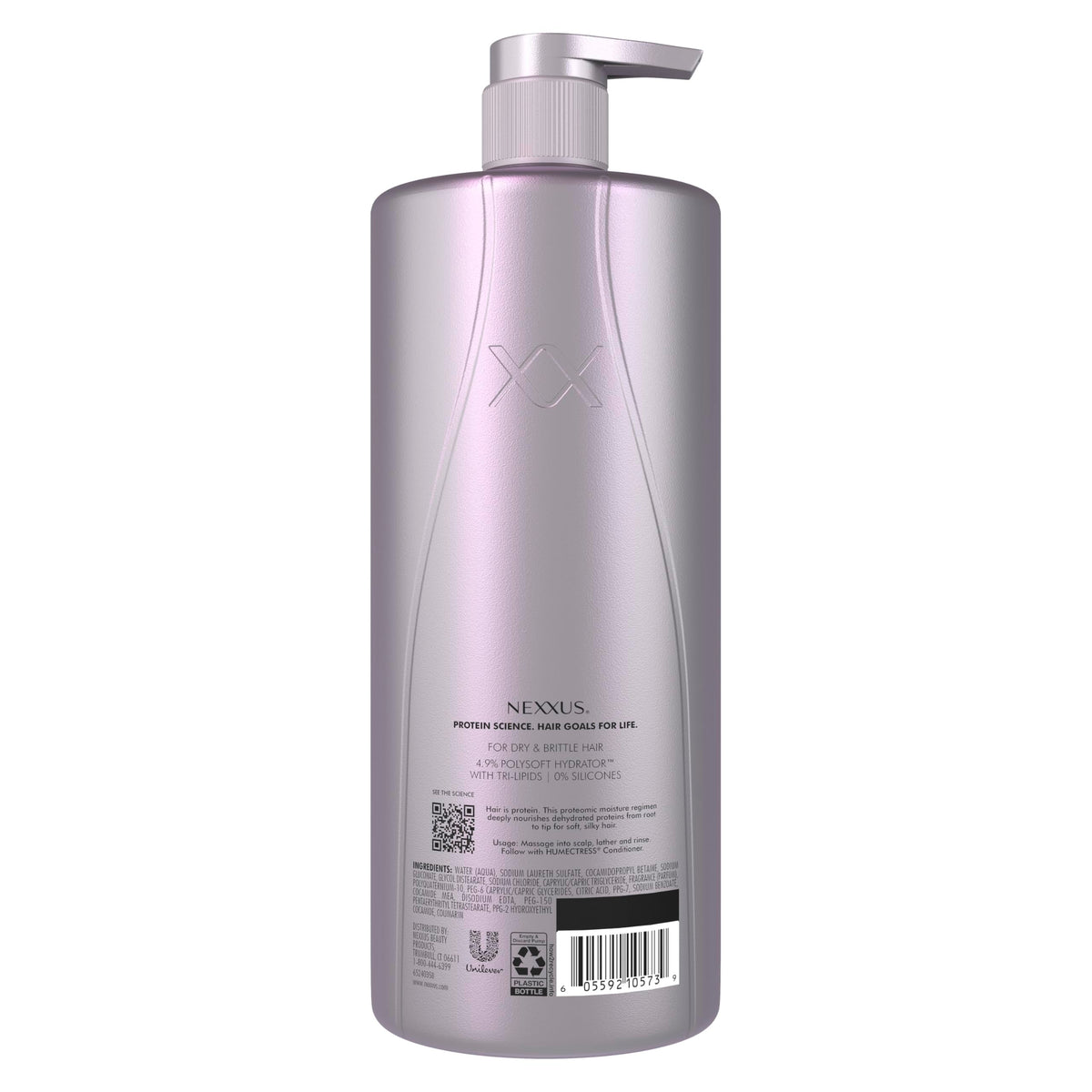 Nexxus Therappe pump dispensing lather demonstrating easy use and rich foam