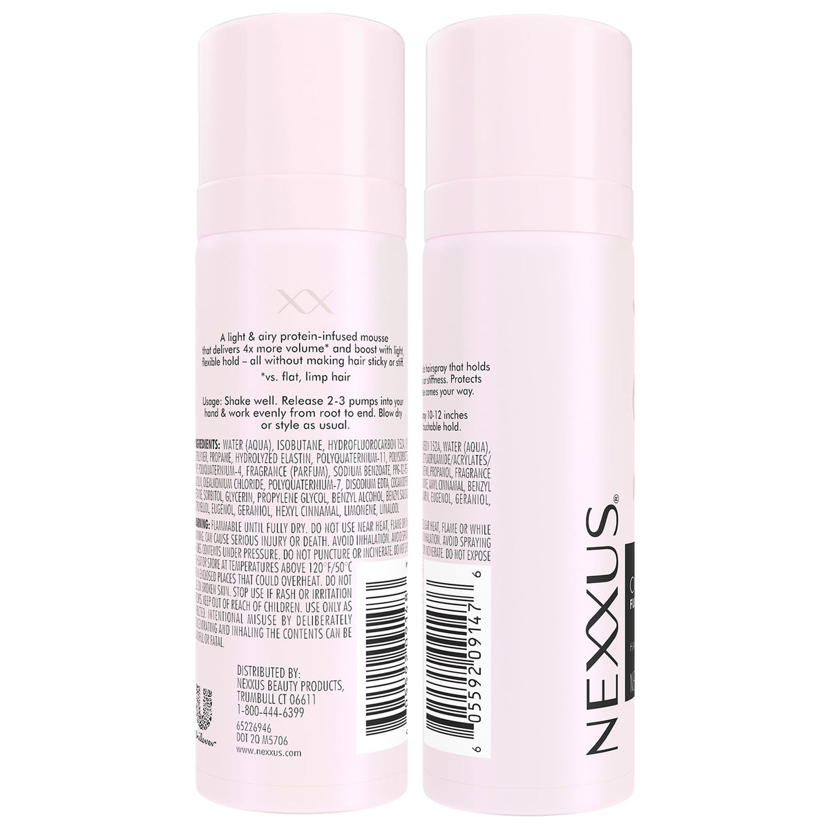 Nexxus close-up of mousse texture demonstrating lightweight, airy lift