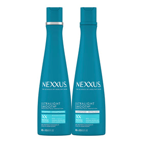Nexxus front packaging showing duo and clear product benefits
