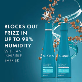 Nexxus shampoo pump close-up highlighting easy dispensing and control