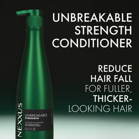 Nexxus before and after comparison showing fuller-looking, thicker hair