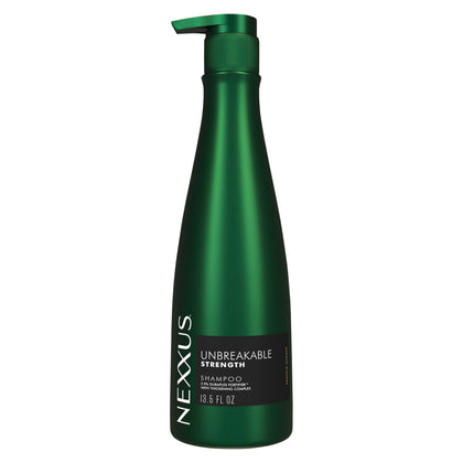 Nexxus bottle front packaging showing product and benefit of reduced breakage