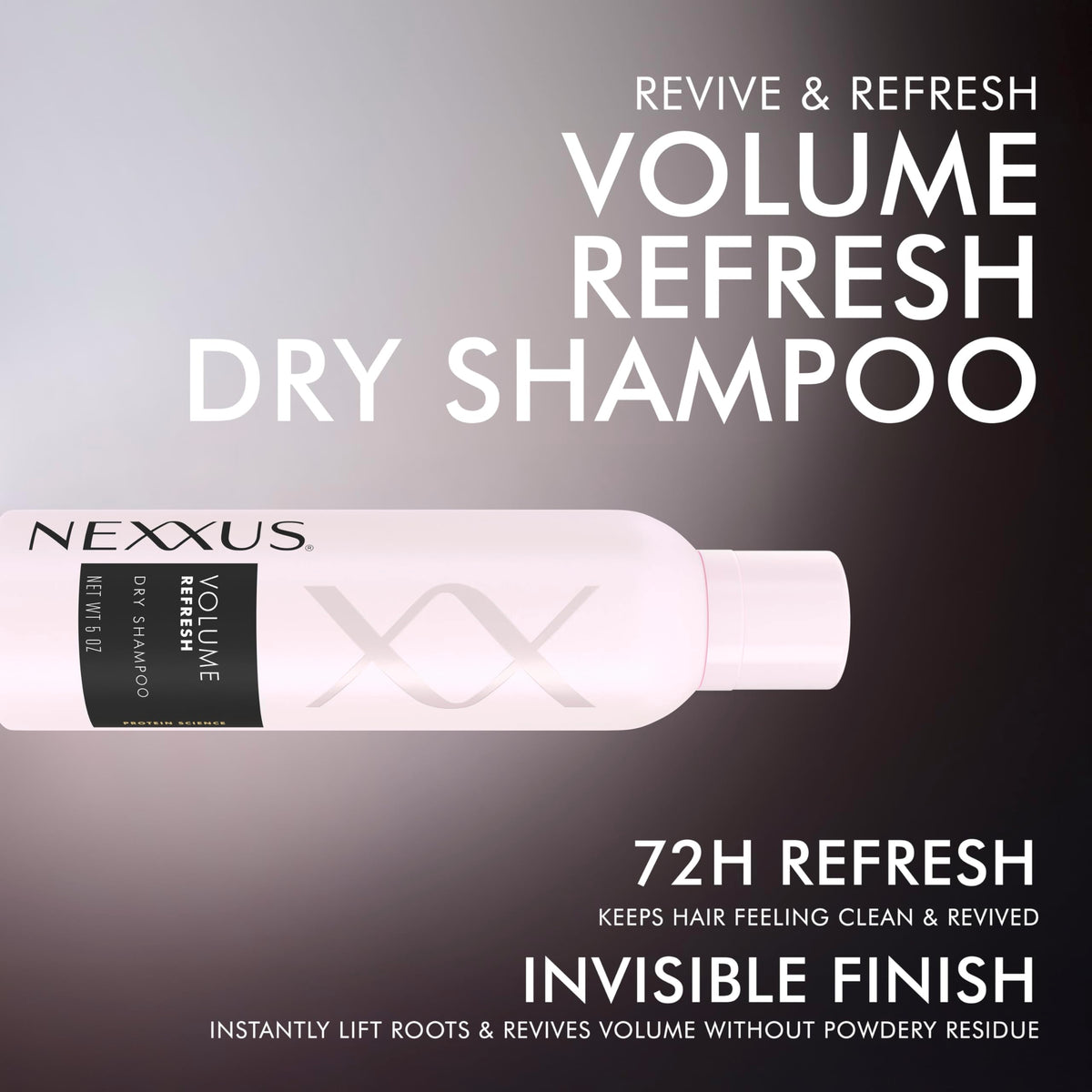 Nexxus texture close-up showing powder dispersion and added volume