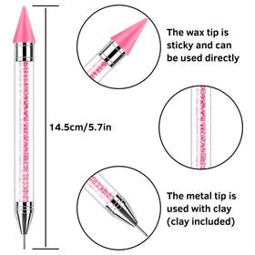 NFRBTD close-up of wax tip on pen for picking tiny rhinestones cleanly