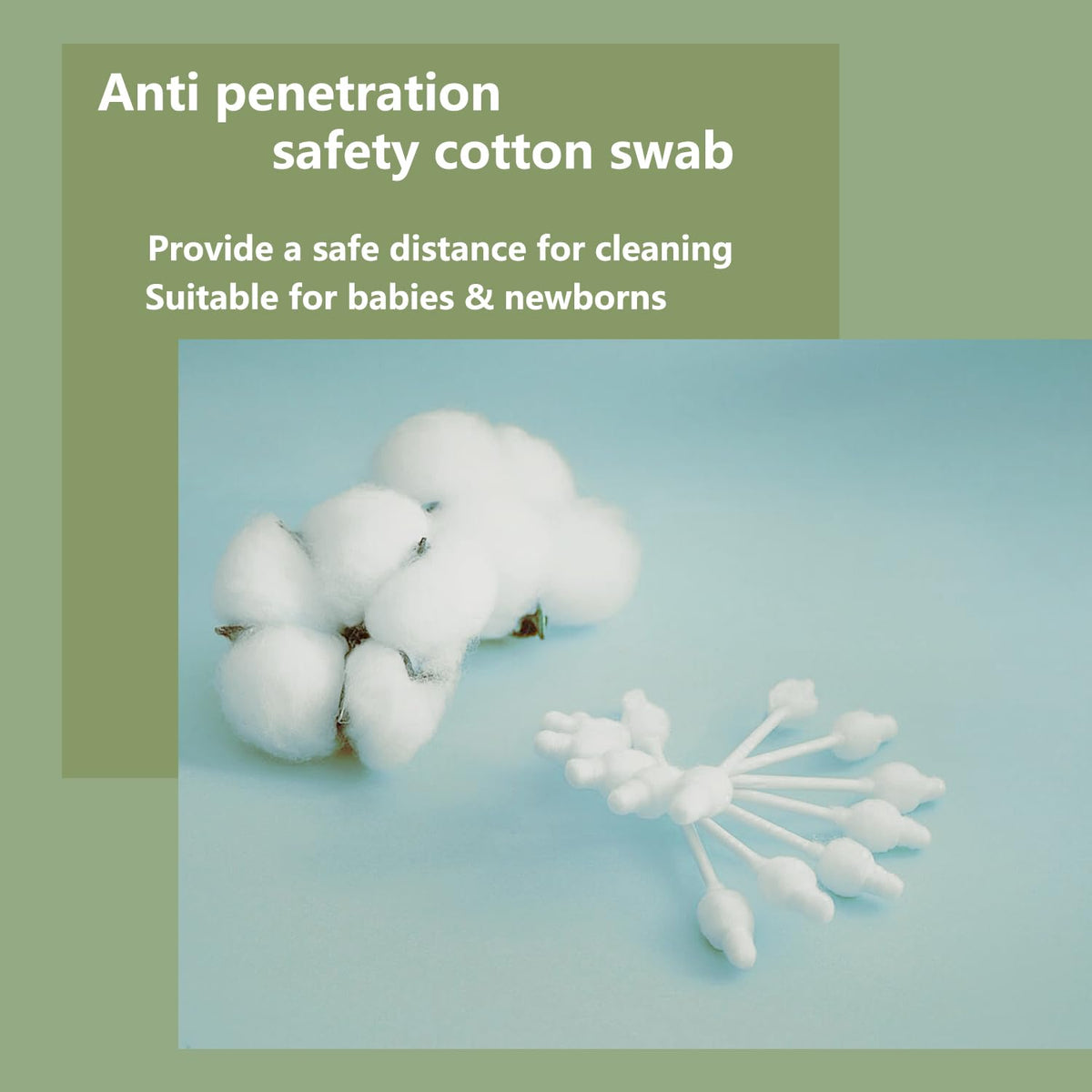 NGQIOHUA close-up of large soft cotton tip for gentle cleaning