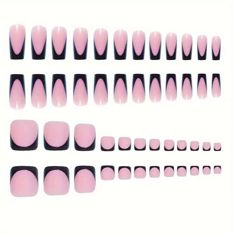 NHIXK hand holding a medium press-on nail to show size and easy fit benefit
