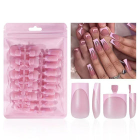 NHIXK pink French tip front packaging showing full kit benefits