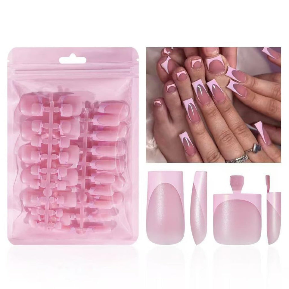 NHIXK pink French tip front packaging showing full kit benefits
