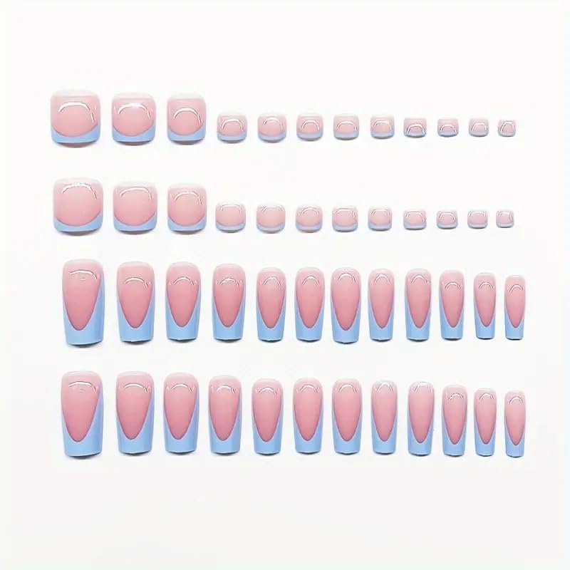 NHIXK arranged toenails with jelly glue tabs and wooden stick for easy pedicure setup