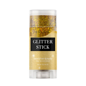 NHIYQF gold glitter stick front packaging showing compact festival-ready design