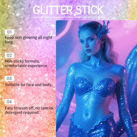 NHIYQF hair streak showing gold holographic glitter adding stage-ready shine