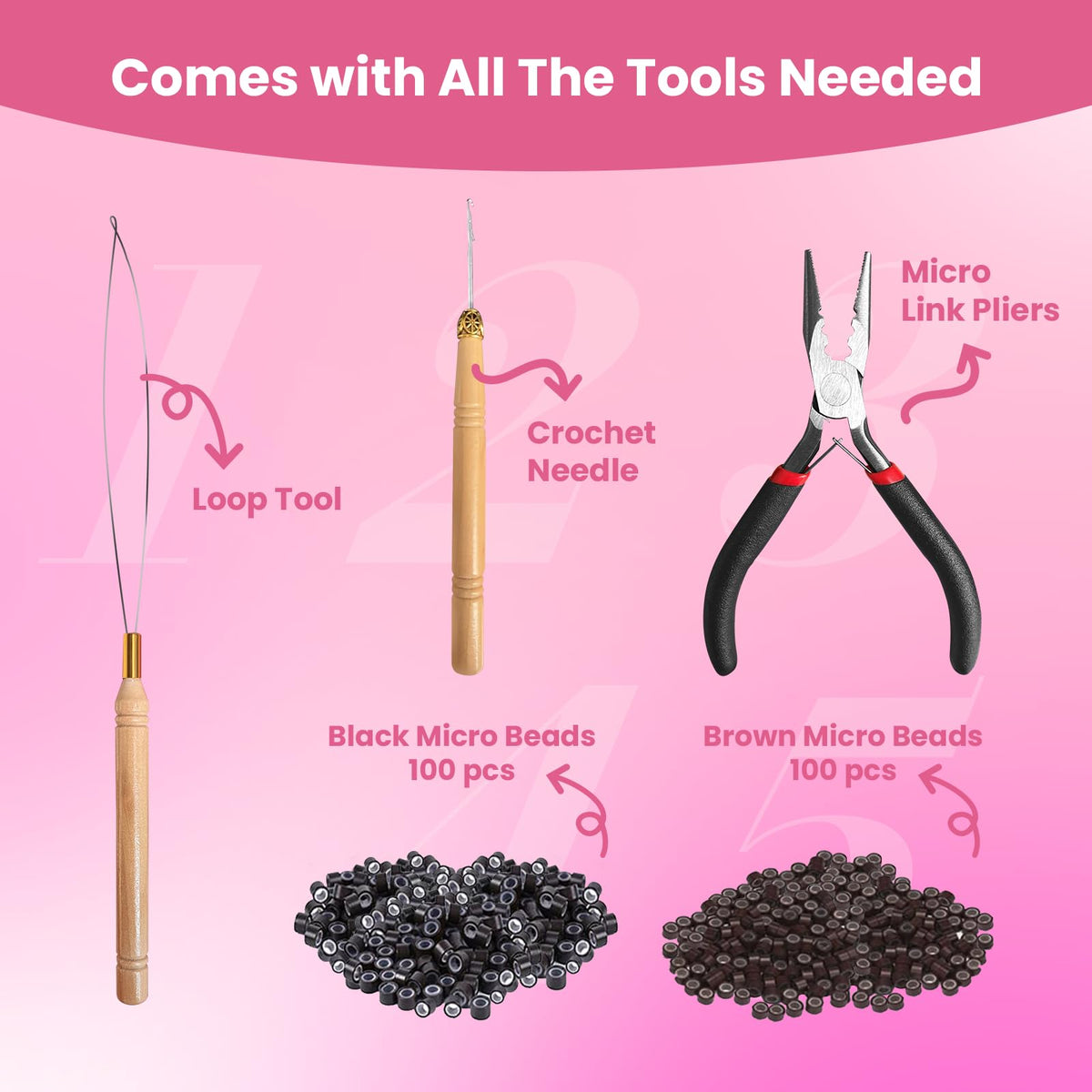 NIACONN tools and micro beads ready for quick, damage-free install