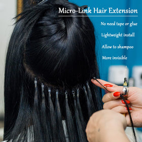 NIACONN beads in use during salon installation enabling precise strand placement