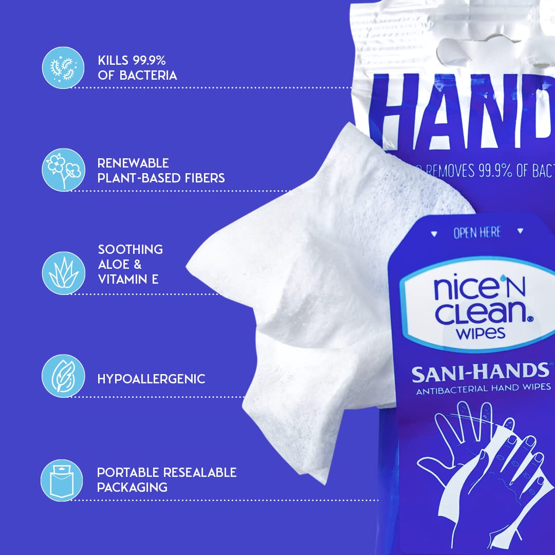 Nice 'N Clean resealable pack closure preserving moisture for portability
