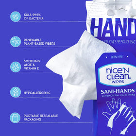 Nice 'N Clean resealable pack closure preserving moisture for portability