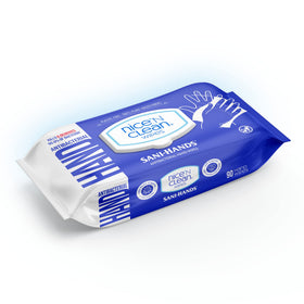Nice 'N Clean packet beside everyday items showing compact travel convenience
