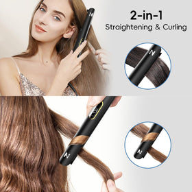 Nicebay flat iron in hand showing size and ergonomic grip for comfortable use