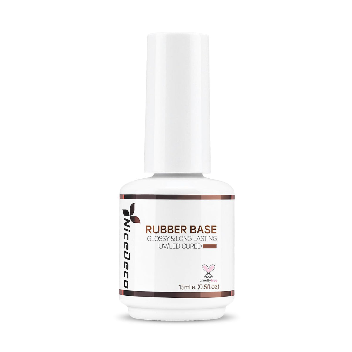 Nicedeco front label showing clear rubber base and volume benefits