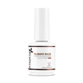 Nicedeco front label showing clear rubber base and volume benefits