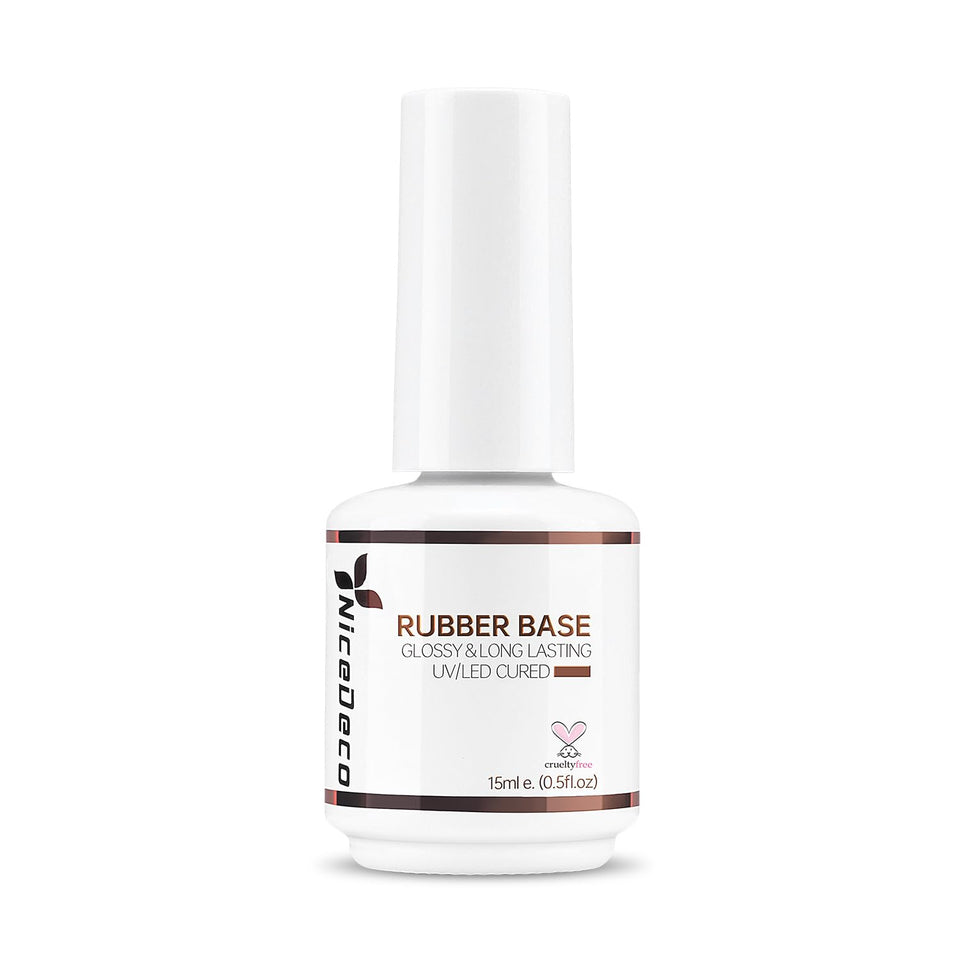 Nicedeco front label showing clear rubber base and volume benefits