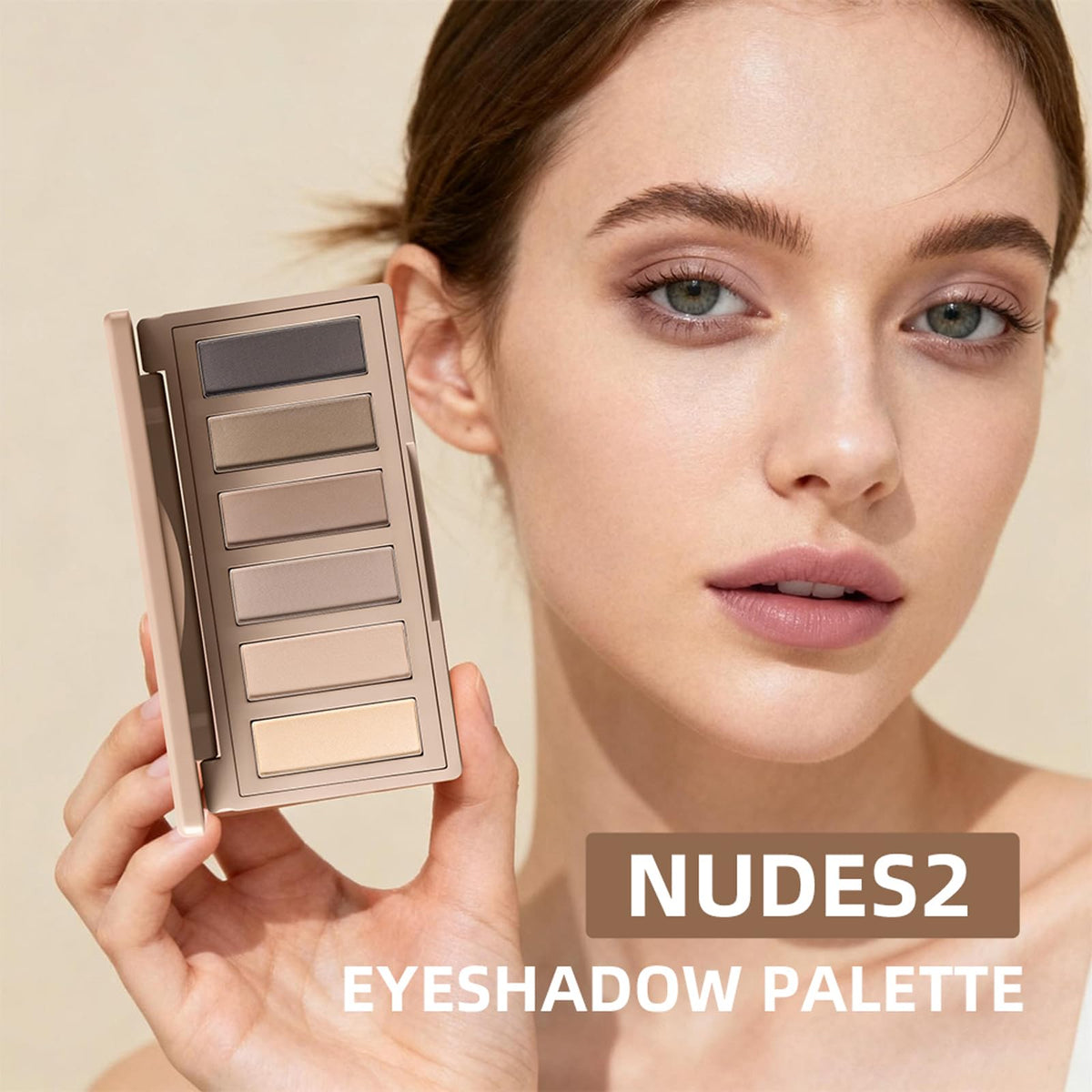 NICEFACE palette open with mirror, demonstrating travel-friendly design and mirror benefit