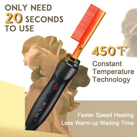 NICEMOVIC close-up of ceramic-coated comb surface for even heat and smoother strands